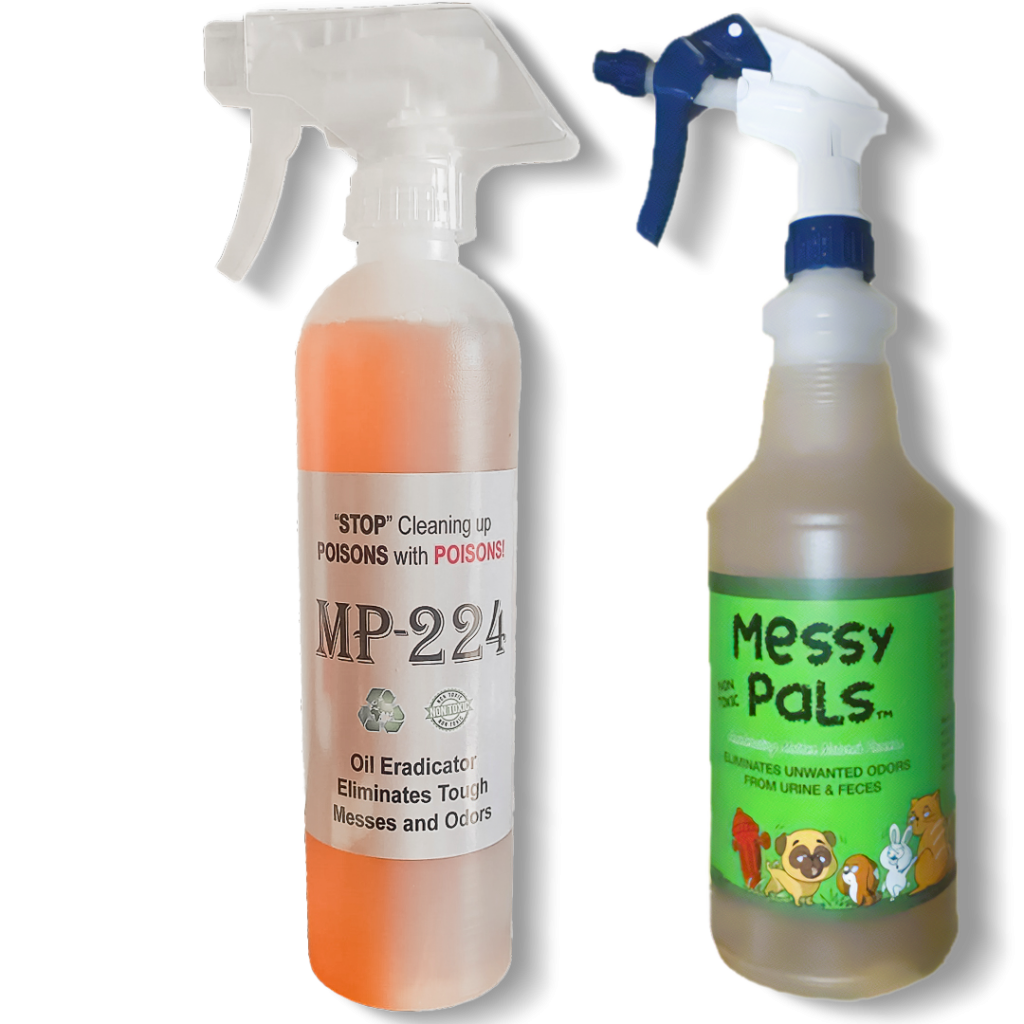 mp-224 spray bottle and messy pals spray bottle side by side